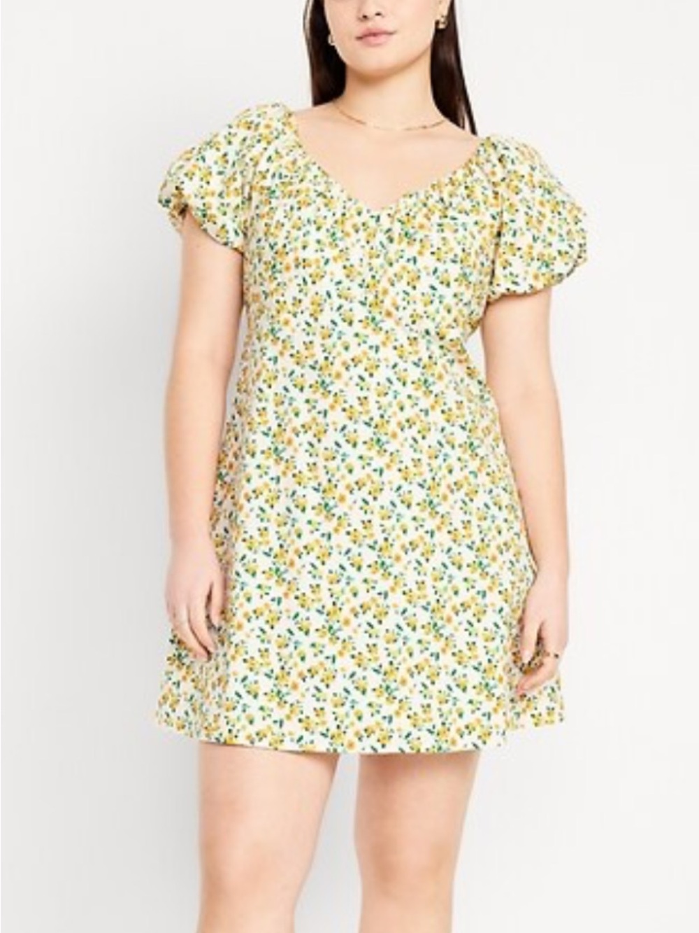 Old Navy V-Neck Mini Swing Dress NEW Small Petite summer fall resort casual boho